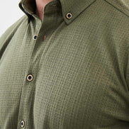 Mitchell Cross Pattern Mens Casual Shirt Khaki
