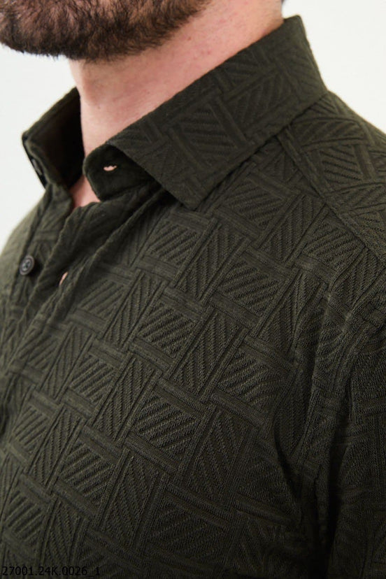 Khaki Plaid Shirt Mens