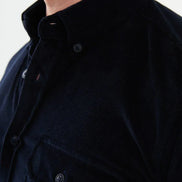 Mitchell Double Pocket Slim Fit Navy Blue Corduroy Shirt