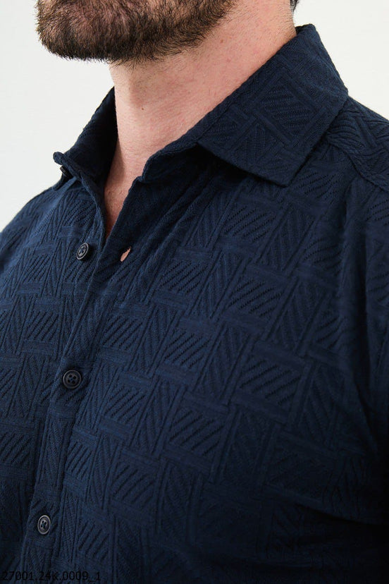 Navy Blue Plaid Shirt
