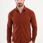 Mitchell Slim Fit Rust Brown Plaid Shirt