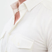 Mitchell Slim Fit Mens Corduroy Shirt White
