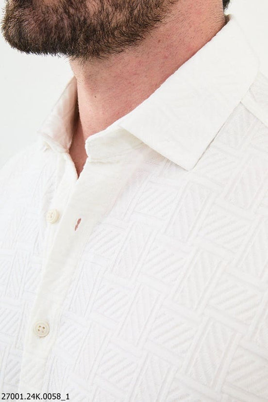 White Plaid Shirt Mens