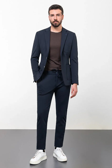 Mitchell Navy Blue Slim Fit Notch Lapel 2 Piece Suit