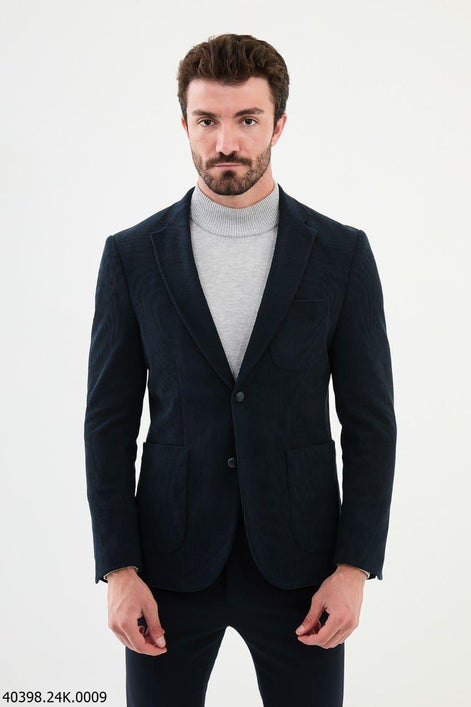 Mitchell Navy Blue Corduroy Blazer