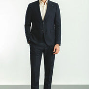 Mitchell Navy Blue Slim Fit Peak Lapel 2 Piece Suit