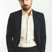 Mitchell Navy Blue Slim Fit Peak Lapel 2 Piece Suit