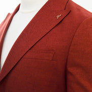 Mitchell Slim Fit Peak Lapel Rust Brown Blazer
