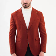 Mitchell Slim Fit Peak Lapel Rust Brown Blazer