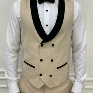 Joliet Slim Fit Peak Lapel Beige Tuxedo