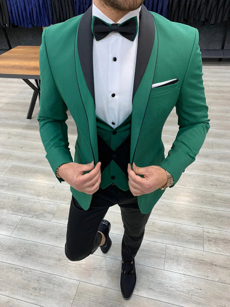 Molalla Slim Fit Shawl Lapel Green Tuxedo