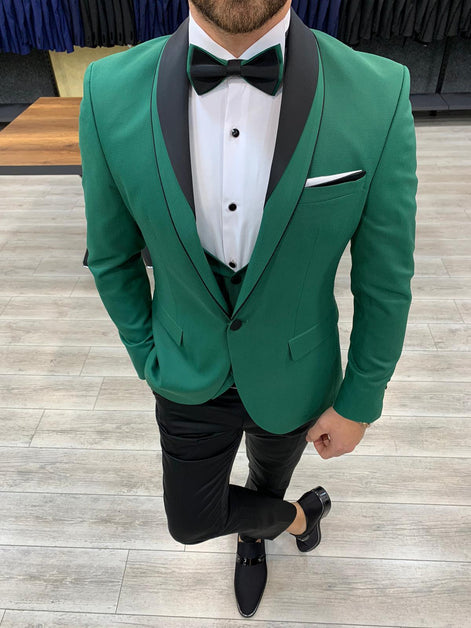 Molalla Slim Fit Shawl Lapel Green Tuxedo