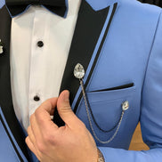 Molalla Slim Fit Peak Lapel Blue Tuxedo