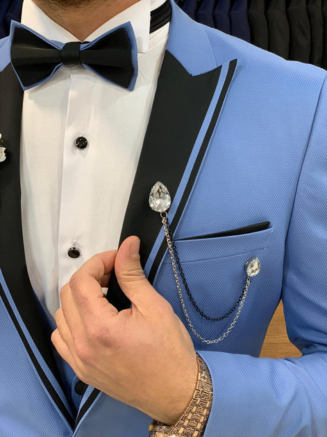 Molalla Slim Fit Peak Lapel Blue Tuxedo