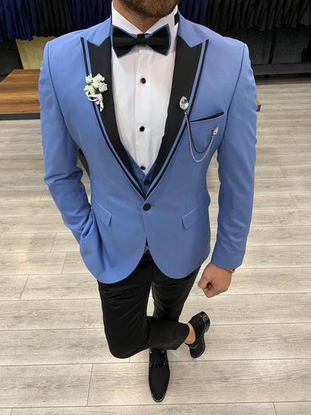 Molalla Slim Fit Peak Lapel Blue Tuxedo