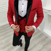 Molalla Slim Fit Shawl Lapel Red Tuxedo