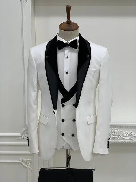 Molalla Slim Fit Shawl Lapel White Tuxedo
