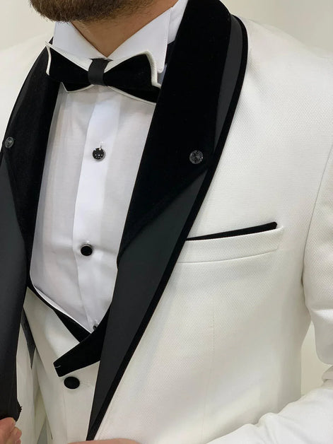 Molalla Slim Fit Shawl Lapel White Tuxedo