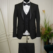 Ocala Slim Fit Peak Lapel All Black Tuxedo