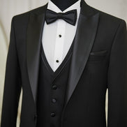Ocala Slim Fit Peak Lapel All Black Tuxedo