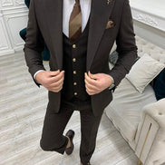 Ocala Slim Fit Peak Lapel Dark Brown Suit