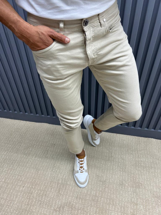 Beige Mens Jeans