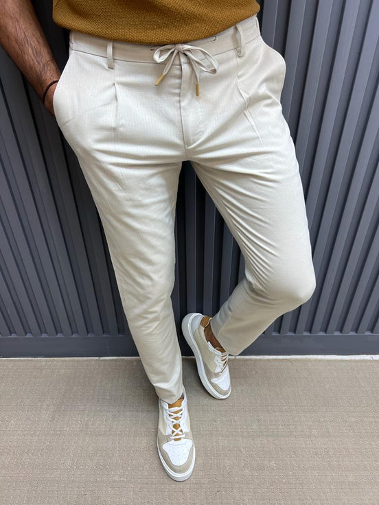 Beige Linen Pants