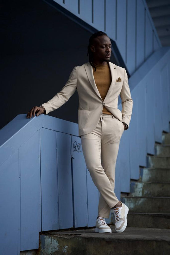 Beige Linen Suit