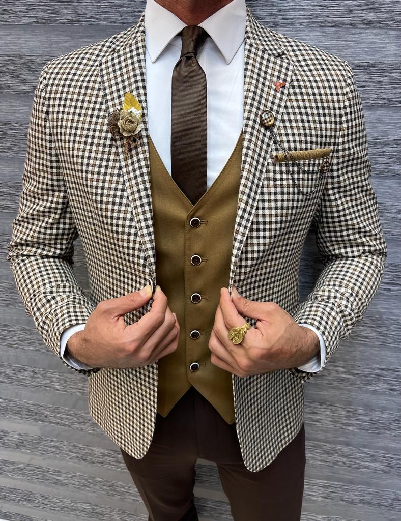 Brown Plaid Suit