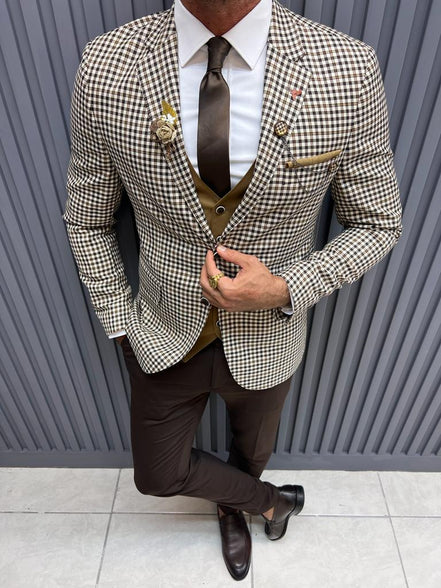 Brown Plaid Suit