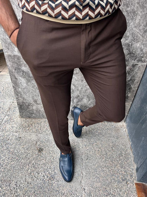 Pierre Dark Brown Mens Pants