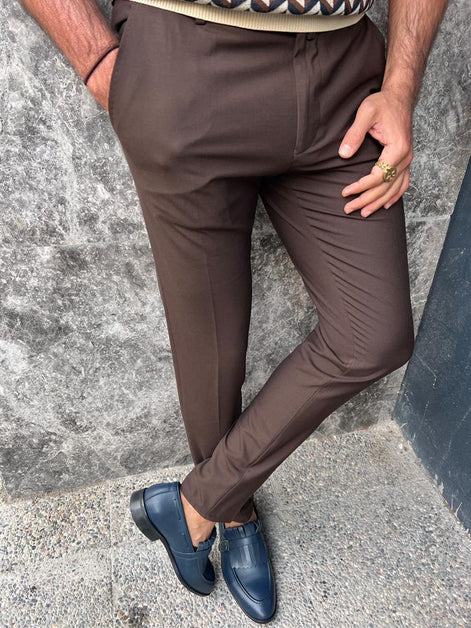 Pierre Dark Brown Mens Pants