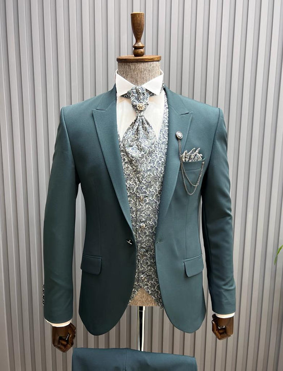 Green Groom Suit