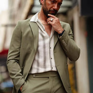 Pierre Slim Fit Green Wool Suit