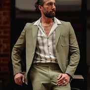 Pierre Slim Fit Green Wool Suit