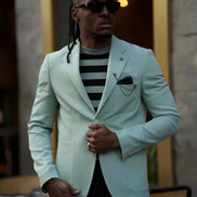 Pierre Slim Fit Notch Lapel Mint Green Blazer