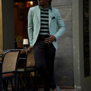 Pierre Slim Fit Notch Lapel Mint Green Blazer