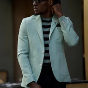 Pierre Slim Fit Notch Lapel Mint Green Blazer