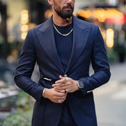 Pierre Slim Fit Buckle Up Navy Blue Suit