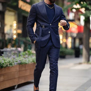 Pierre Slim Fit Buckle Up Navy Blue Suit