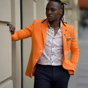 Pierre Slim Fit Notch Lapel Orange Blazer