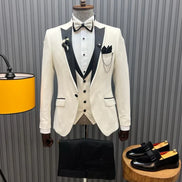 Pierre Slim Fit Peak Lapel Off White Tuxedo