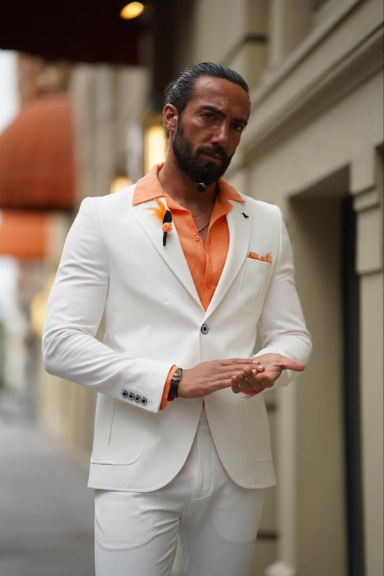 White Wool Suit