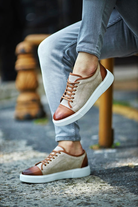 Rapid Mid Top Cap Toe Beige Sneakers