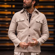 Rapid Slim Fit Double Pocket Beige Wool Coat
