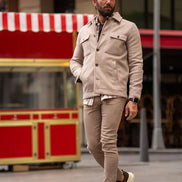 Rapid Slim Fit Double Pocket Beige Wool Coat