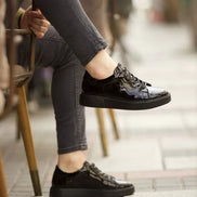 Rapid Black Patent Leather High Top Sneakers