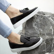 Rapid Black Patent Tassel Loafers