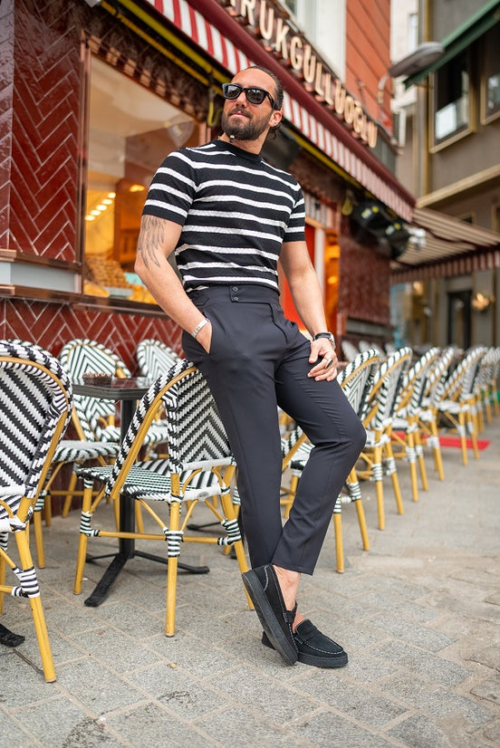 Jet Black Chino Pants