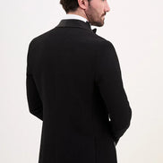 Rapid Black Slim Fit Double Breasted Striped Tuxedo
